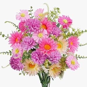 Fake Daisies Silk Flowers Wildflowers Artificial Spring Flower Bouquet Sunflowers Mixed Bush Faux Floral Arrangements Summer for Mum Home Kitchen Table Centerpiece Cemetery Decor Indoor Fake Daisies Silk Flowers Wildflowers Artificial Spring Flower Bouquet Sunflowers Mixed Bush Faux Floral Arrangements Summer for Mum Home Kitchen Table Centerpiece Cemetery Decor Indoor