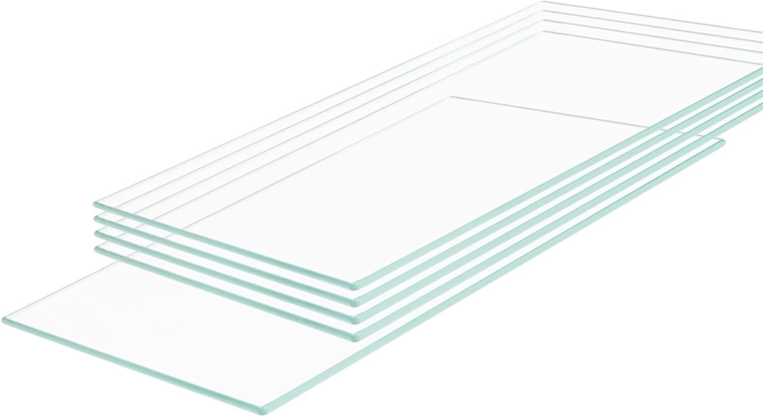 WISDOMFUR 12" x 12" Tempered Glass Shelf Panels – 3/16" Thick – 5-Pack Clear Flat Rectangular Replacement Shelves for Display Cases, Cabinets & Retail Fixtures