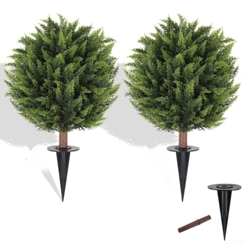 Árbol artificial de hoja densa con estaca resistente de 60cm 4