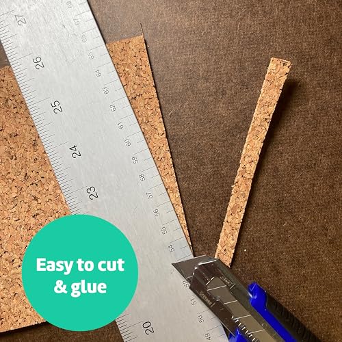 flipside products cork roll 439 x 2439 x 3mm - diy bulletin board wall accent cork board roll - environmentally friendly self-healing cork