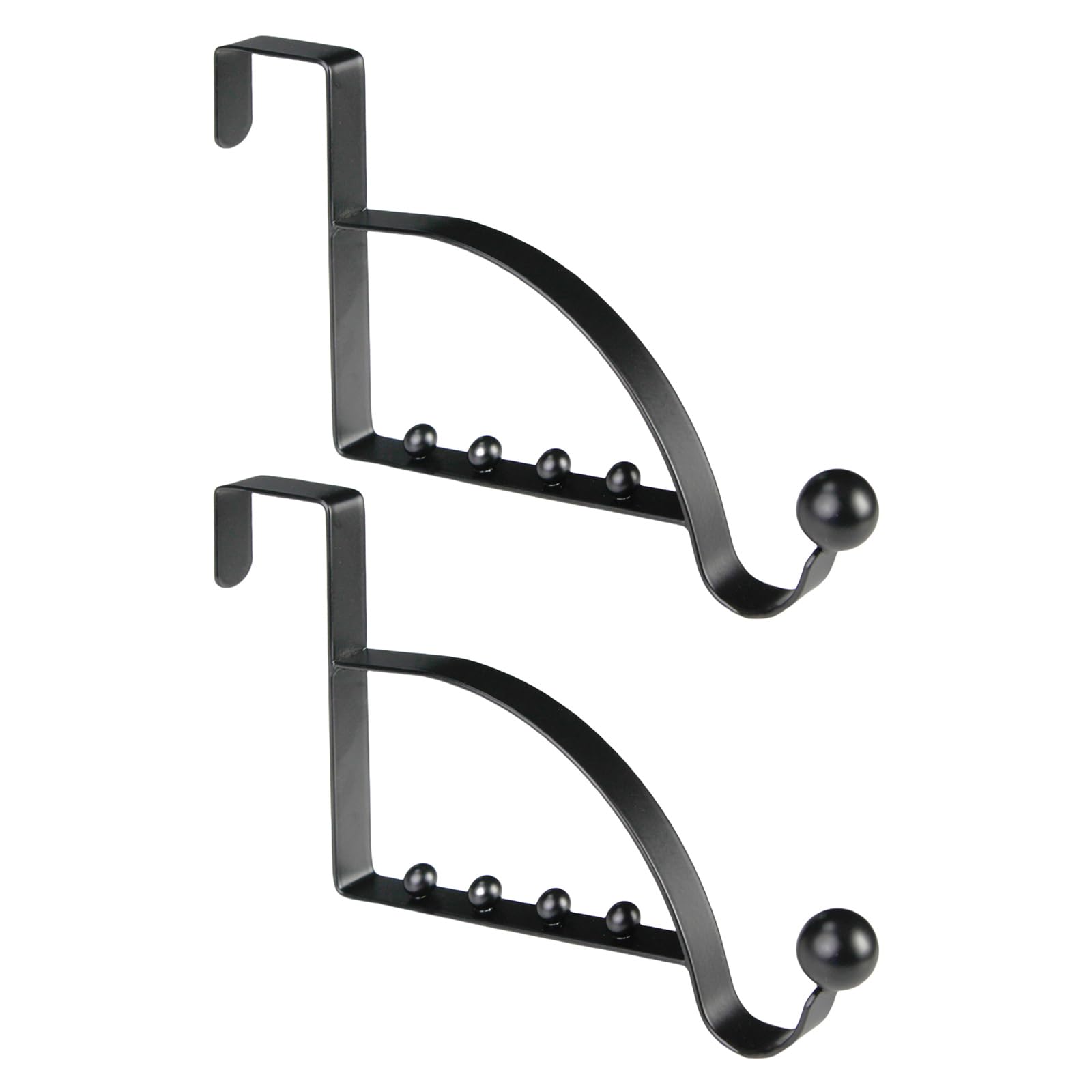 MICFENY 2Pcs Over The Door Hooks Hanger Sturdy Hooks Mounted Hanging Storage Organizers Rack for Clothes Coats Towels Hats