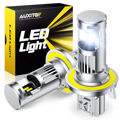 Image of AUXITO H13 9008 Bulbs, 80000LM 6500K Cool White, Super Bright 15X Halogen, Plug and Play CANbus Ready No Flicker, Pack of 2