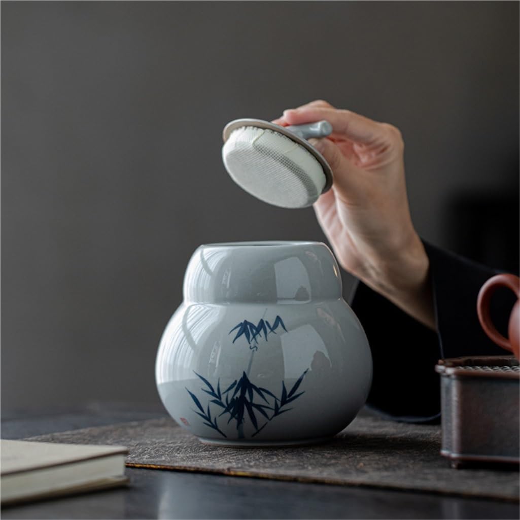 Tarros de almacenamiento de té de cerámica a granel, creativos pintados a mano, cocina, cajas de regalo, contenedores de té (C)