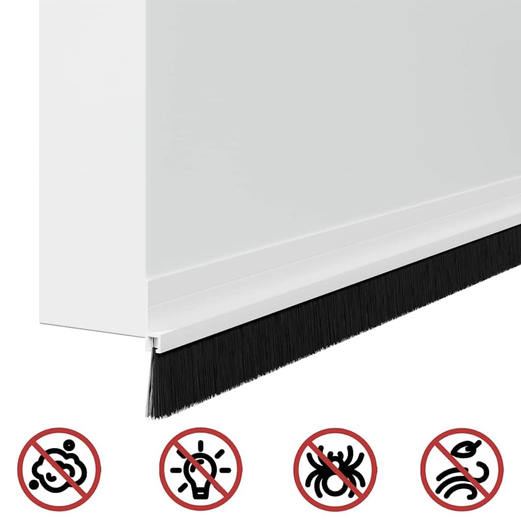 Samoprzylepne uszczelki szczotkowe do drzwi, 12 szt., białe, 100 cm, ze stopu aluminium, włosie PCW, do drzwi pokojowych i wewnętrznych, tłumiące dźwięki, izolujące ciepło, odporne na