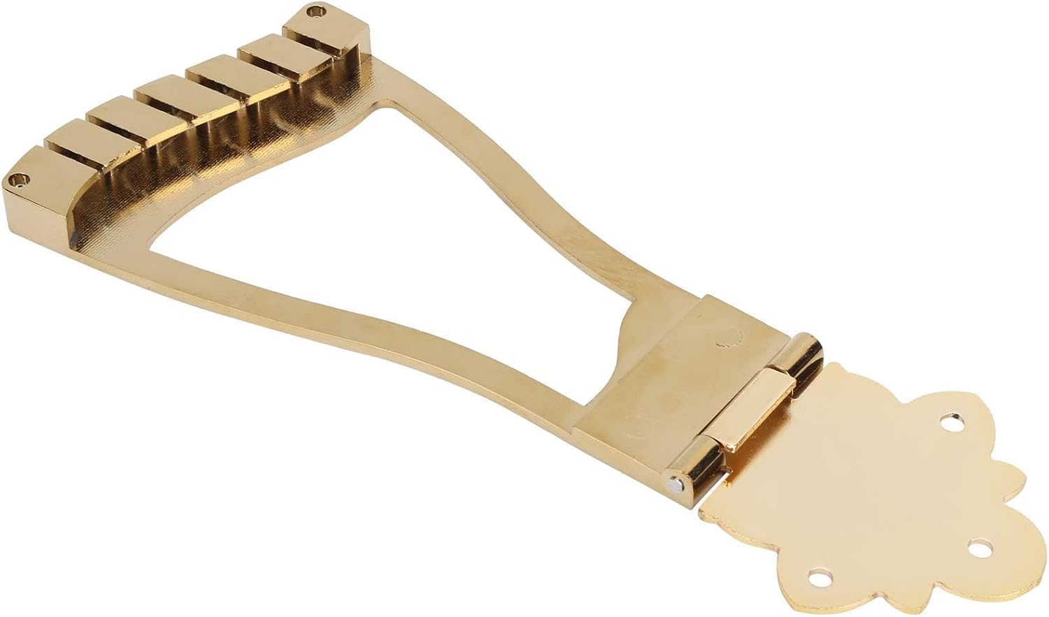 6 String Replacement Bridge Tailpiece for Jazz Archtop Guitar Bridge Trapeze Tailpiece, Solid Replacement Bridge Tailpiece Guitar Trapeze Tailpiece Bridge, Golden