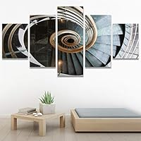 SIGNWIN 5 Panel Canvas Wall Art Solid Structures for Home Decorations Ready to Hang - 60