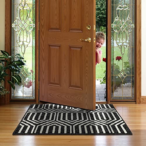 Indoor Doormat,Front Back Door Mat Rubber Backing Non Slip Door Mats 32”X48” Absorbent Resist Dirt Entrance Doormat Inside Floor Mats Area Rug For Entryway Machine Washable Low-Profile(Black) #TOP6