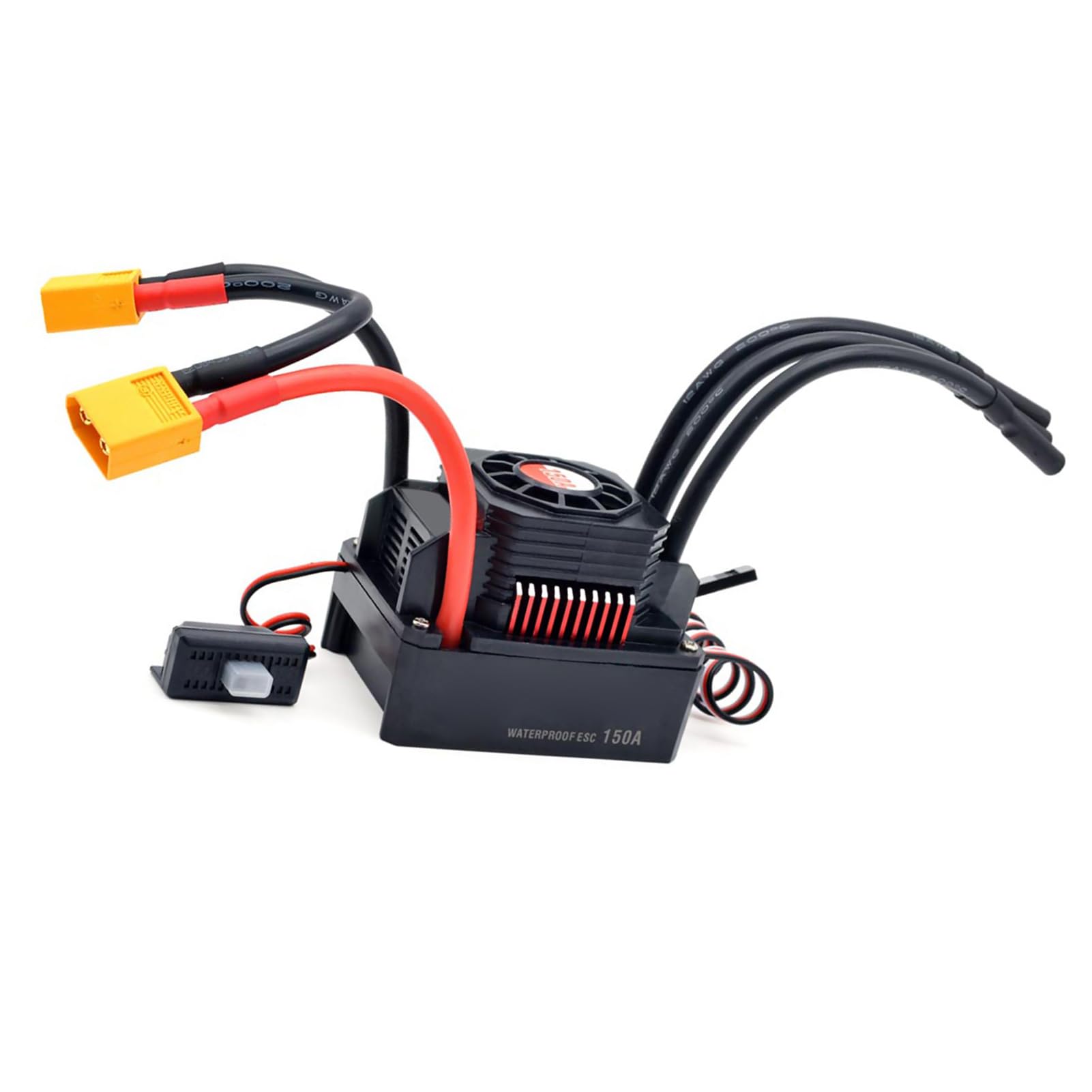 RiToEasysports Bezszczotkowy ESC 150A, Wodoodporny Elektroniczny Regulator Prędkości do Samochodu 1/8 RC z kartą programową, Kompatybilny z Silnikiem Bezczujnikowym, Doskonałe Odprowadzanie (150A)