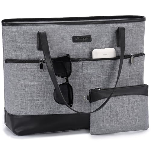 Kasgo Borsa da donna grande 15,6 pollici borsa per computer da donna, tasche multiple, impermeabile,...