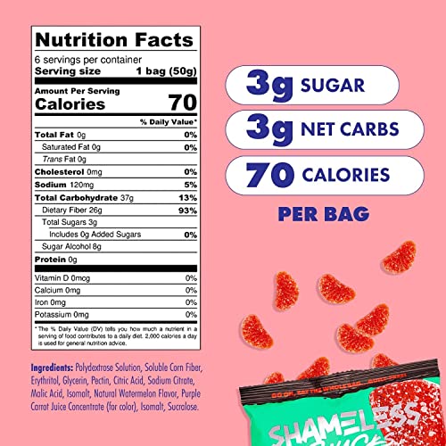 Shameless Low Carb Keto Gummy Bundle - Watermelon, Red Raspberry & Blue Raspberry Gluten Free Candy #TOP4