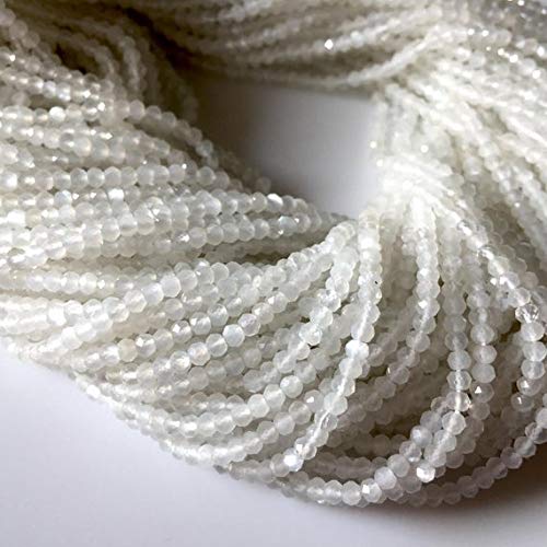 Perles en pierre de lune blanche 3mm taillées avec précision pour bijoux d'exception