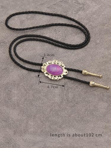 Image of GelConnie Native American Bolo Tie Rodeo Cowboy Leather Necktie Western Necklace Costume Accessories for Men,Women
