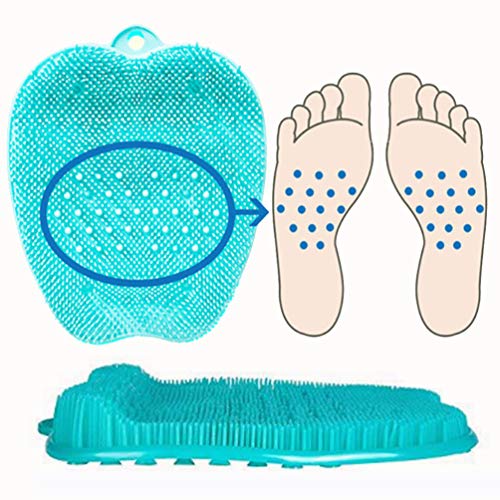 Shower Foot Massager Scrubber Brush Cleaner with Non Slip Suction Cups,YOLAKI Silicone Foot Brush Foot Massager Pad Improves Foot Circulation & Reduces Foot Pain (Green)