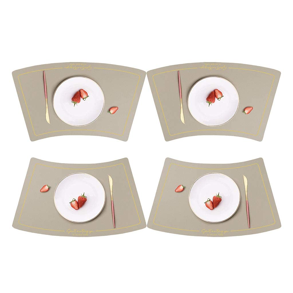 Decoración de mesa, manteles individuales, juego de 4 manteles individuales de piel sintética para cocina y comedor, impermeables y resistentes al aceite, con aislamiento térmico y anti-quemadura