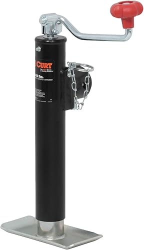 Miniatura 8 de CURT 28320 - Gato giratorio de montaje en tubo soldado 2000 libras Recorrido vertical de 10-34 pulgadas