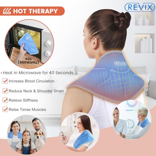 REVIX XL Neck Ice Pack for Injuries Reusable Neck Cooling Wraps for Pain Relief, Hot Cold Gel Packs Reusable for Chronic Pain, Sports Injury & Cervical Surgery, Soft Plush Lining Ice Neck Wrap - Image 6