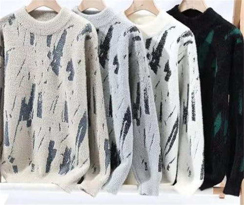 Men Autumn Winter Knitted Wool Blend Sweater - Casual Full-Sleeve Pullover Thick Warm O-Neck Design M-XXXL3