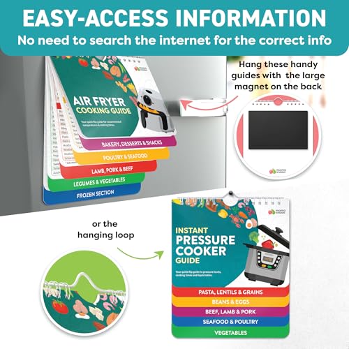 Image of Air Fryer & Instant Pot Magnetic Cooking Guides - 7 inch x 6 inch Each - Set of 2 Instant Pot Air Fryer Accessories Cook Books - Airfryer Kitchen Accessories & Kitchen Gadgets 2026