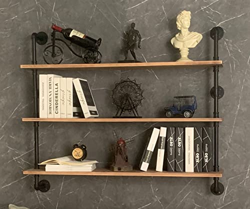 Hddfer Floating Shelves,Wall Mounted Rustic Wood Shelf,Pipe Shelves,Industrial Pipe Shelving With Real Wood Planks 48 Inch Industrial Wall Shelves Hanging Bookshelf Farmhouse Kitchen Bar Shelving thumb #5