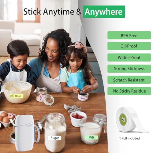 Rongta Label Maker Machine with Tape, Bluetooth Label Printer, Wireless Mini Label Makers with Multiple Templates for Organizing School Office Home, (White) - Image 3