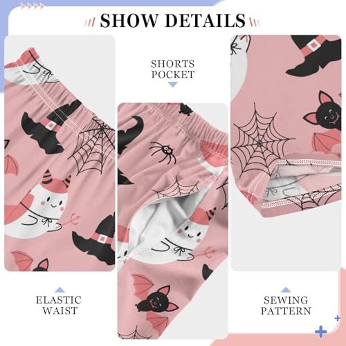 Evil Cat Bat Boys Long Pants Soft Trousers Elastic Waist Kids Lounge Bottoms with Pockets S-XL4