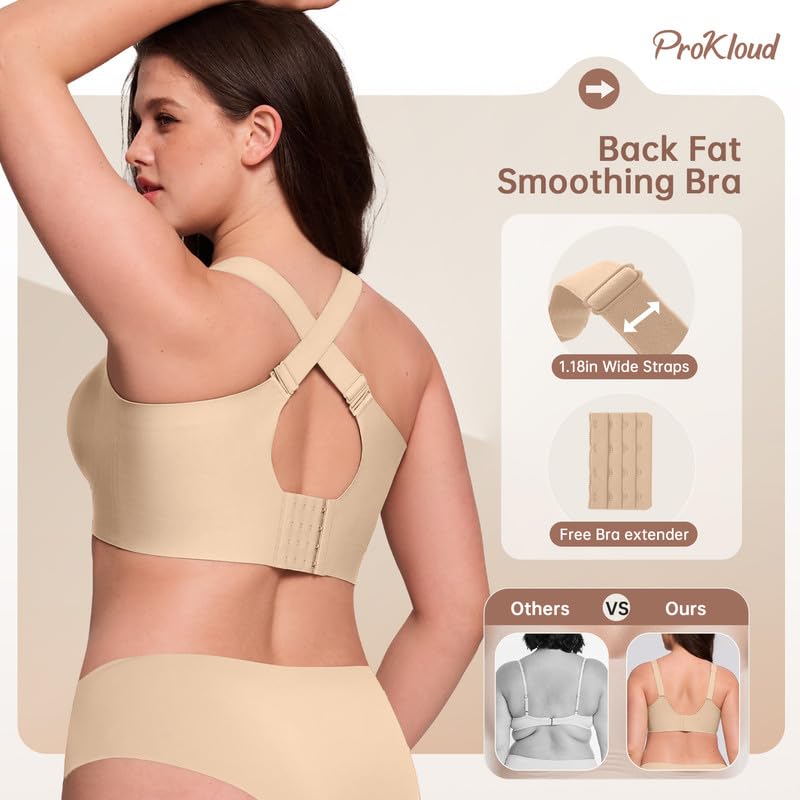 Image of ProKloud Jelly Bras for Women No Underwire Wireless Bra with Support and Lift Full Coverage Plus Size Comfy Seamless Bra