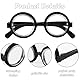 Heyumybit Nerd Brille Schwarz,Runde Brille für Erwachsene,Retro Runde Brillen,Dicke Lustige Streber Brille für Karneval,Fasching,Mottoparty,Verkleidung,Accessoire