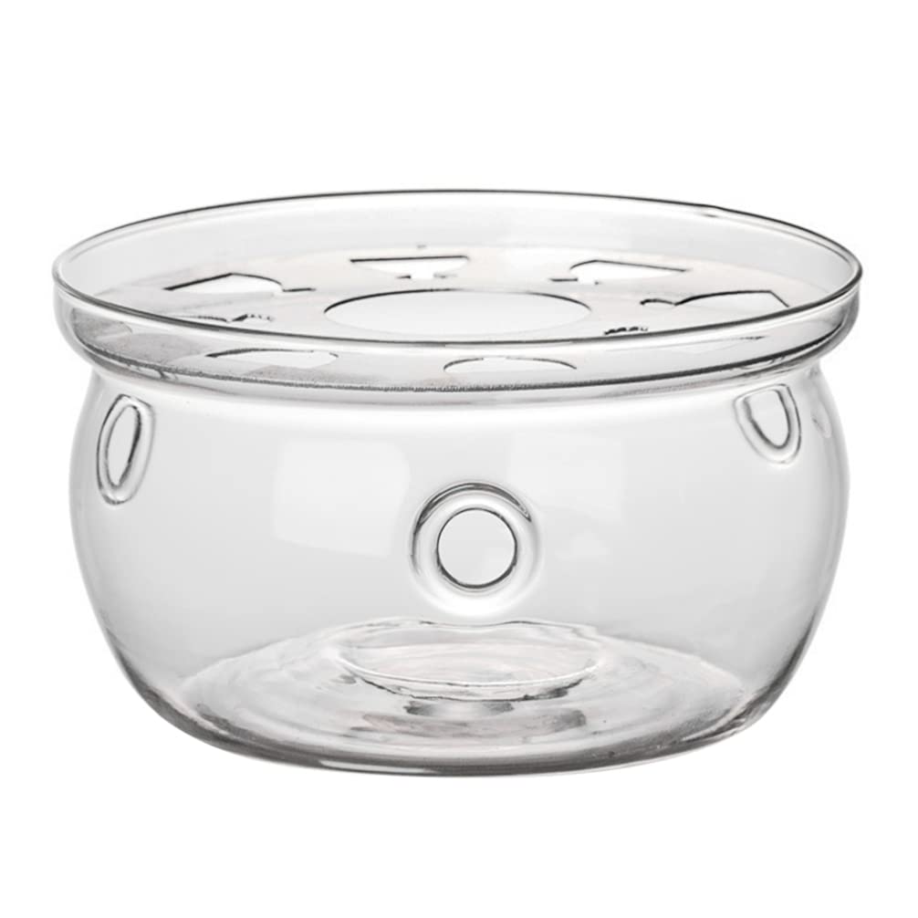 TOPBATHY High Borosilicate Glass Tea Warmer Japanese Teapot Warmer Tea Stove Tea Pot Stand Teapot Heater with Tea Light Candle Holder