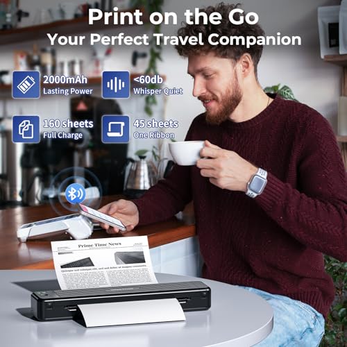 Impressoras portáteis sem fio para viagens, impressora de transferência térmica sem tinta P831 supor