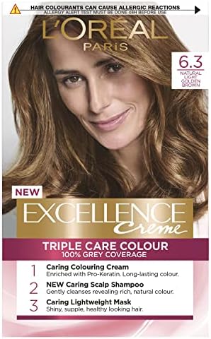 L'Oréal Paris Excellence Cool Crème Permanent Hair Dye, Radiant At-Home Hair Colour with up to 100% Grey Coverage, Pro-Keratin, Up to 8 Weeks of Colour, Colour: 7.11 Ultimate Ash Blond