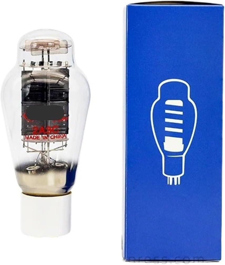 The BEGWVDJTP 2A3C vacuum tube standing upright next to its blue and white retail packaging box.