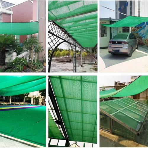 Malla de sombreo Verde para Invernadero con Ojales, Ligera y Transpirable, Parasol para jardín, pérgola, cochera, Piscina, terraza y balcón (1x1,0 m).