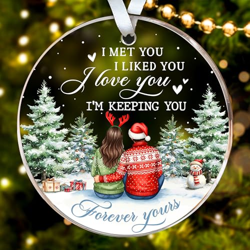 HEXMOZ Couples Christmas Ornament - Married Couple Gifts for Him Her, Boyfriend Girlfriend, Couple First Christmas Better Together Anniversary - Acrylic Xmas Ornaments Decoration 2025