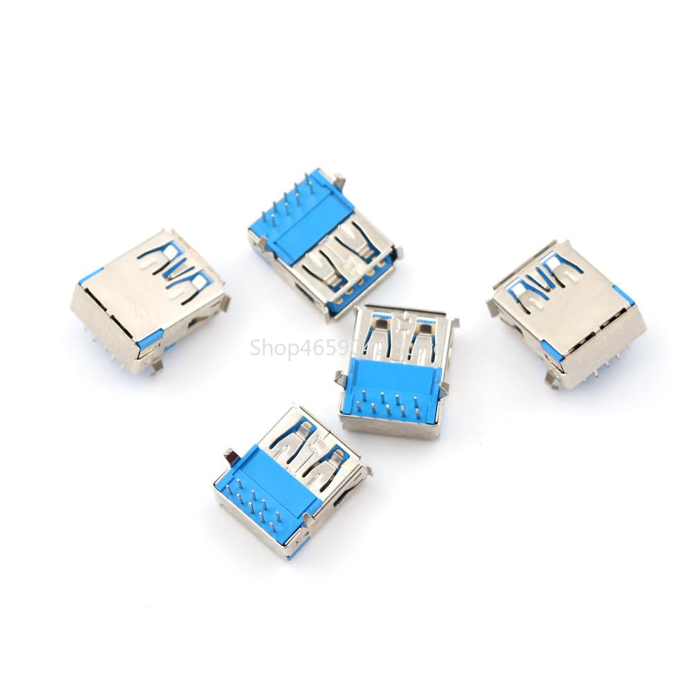 Wiring Connecting Terminals - 5 Pcs 90 Degrees USB 3.0 Type DIP Type A Female Right Angle 9 Pin DIP Socket Connector