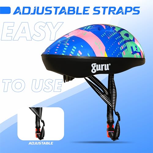 Image of GURU Cycling Helmet, Light Weight with Superior Ventilation, Helmet for Mountain, Road Bike & Skating Helmet with Premium White EPS Foam Lining, Ideal for Adults and Kids