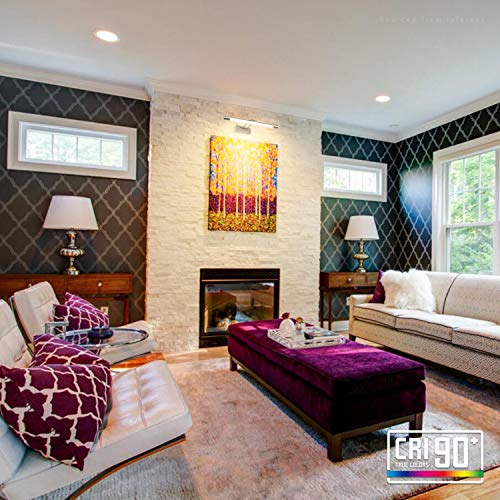 Leonlite Led Picture Light Fixtures 15.75 Inch, Cri90+, Swivel Full Metal Artwork Light With Adjustable Swing Arm, 8W, Plug-In & Hardwired Gallery Light, 3000K Warm White, Satin Nickel #TOP2