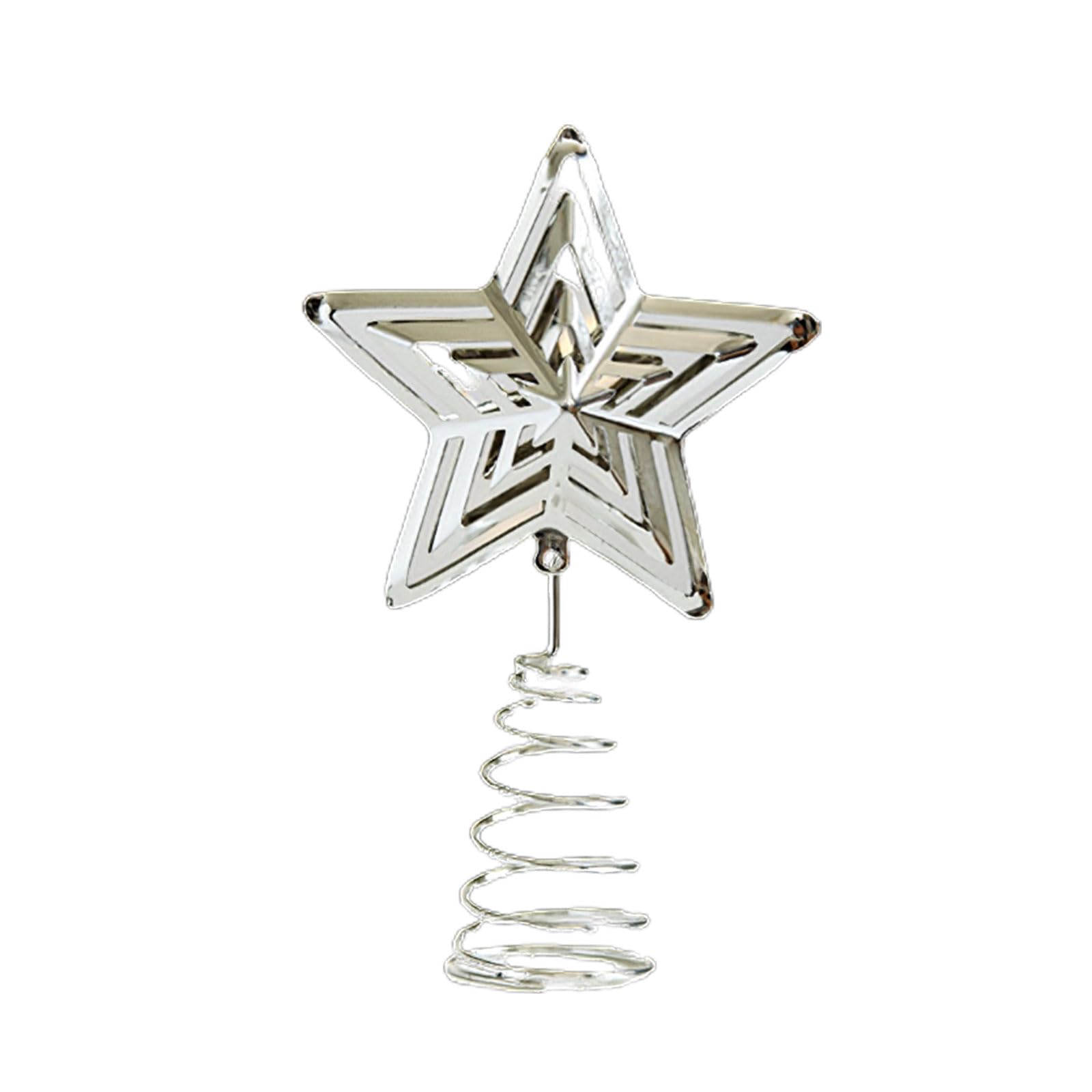 Iron Christmas Tree Five Pointed Star Toppers Decorations Perfect Addition Ornament for Holiday Atmospheres Perfect for Creative Decoration Lovers