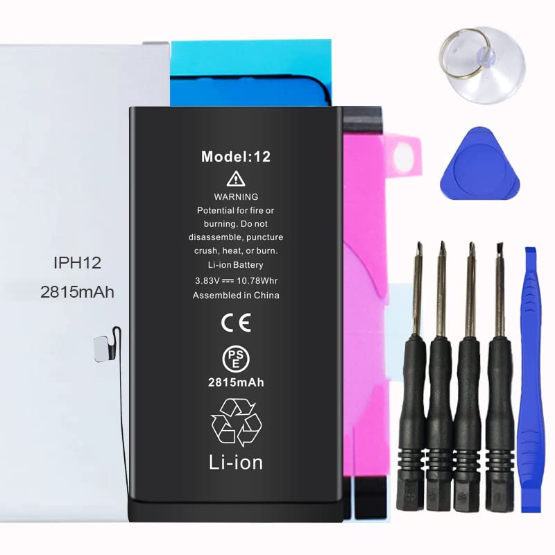 Batterie pour iPhone 12 de remplacement avec kit complet outils magnétiques