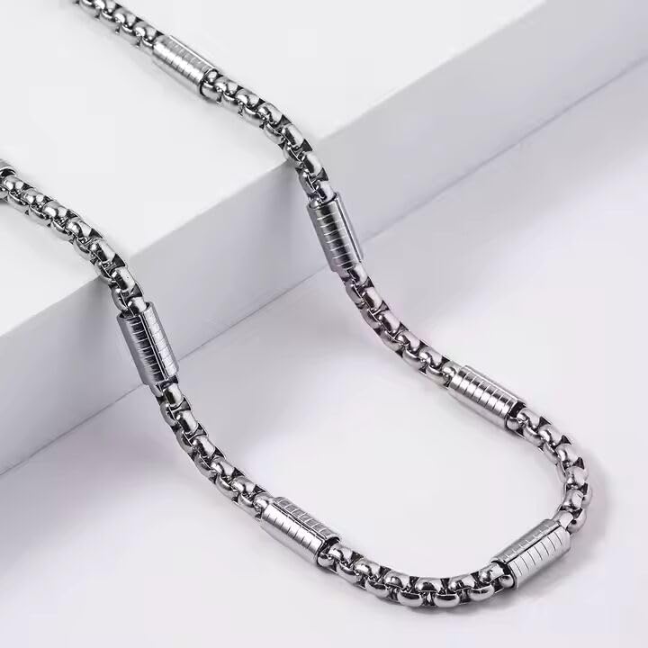 Image of THE MEN THING Chain for Men, Luxury Pure Titanium Steel Chain | Silver Stainless Steel Chain | Necklace Jewellery for Men & Boys
