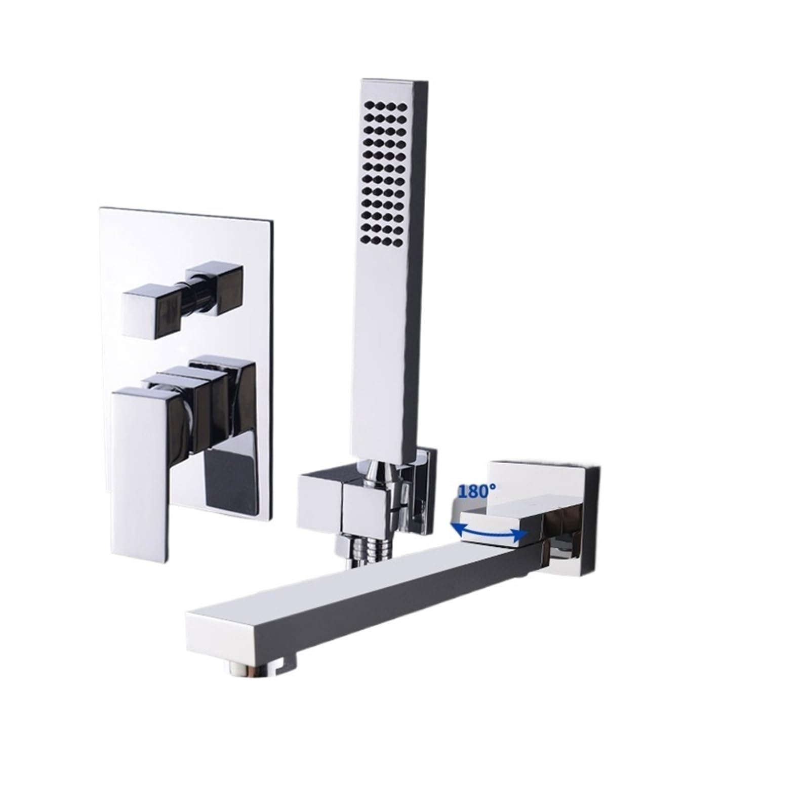 Robinet de baignoire cascade mural encastré pour mitigeur douche chromé