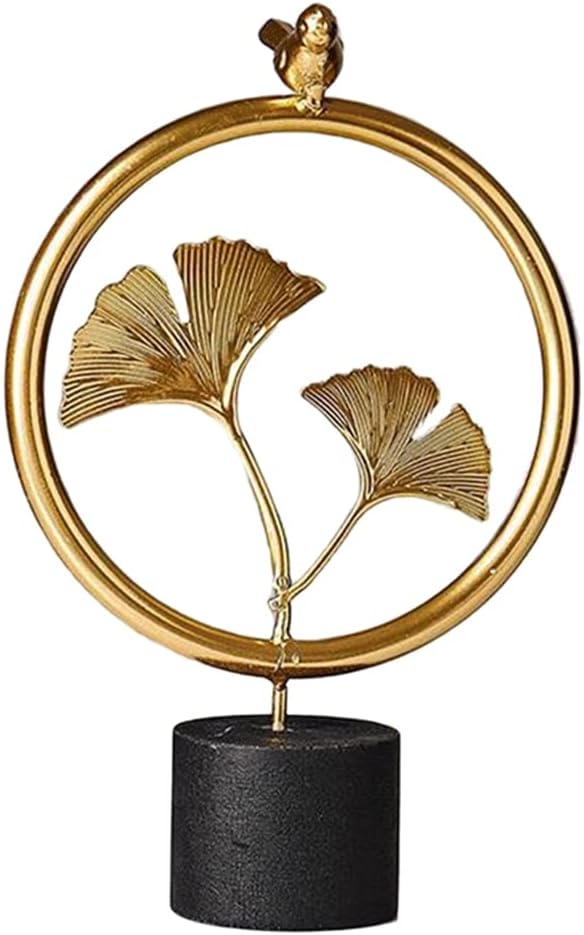 FXBZA メタル イチョウ 葉 彫刻 鉄工芸 像 オーナメント 置物 ホーム オフィス 本棚 デスクトップ デコレーション