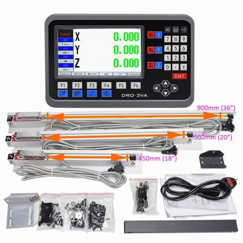 Kit d’affichage numérique 3 axes DRO Avec 3 axes linéaires 18" 20" 36" - Balance linéaire Fraiseuse (course efficace : 450 mm + 500 mm + 900 mm) – vue 2
