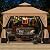 MASTERCANOPY 10x10FT Outdoor Patio Gazebo with Double Roofs, Mosquito Netting and Privacy Screens for Backyard, Garden, Lawn, Beige