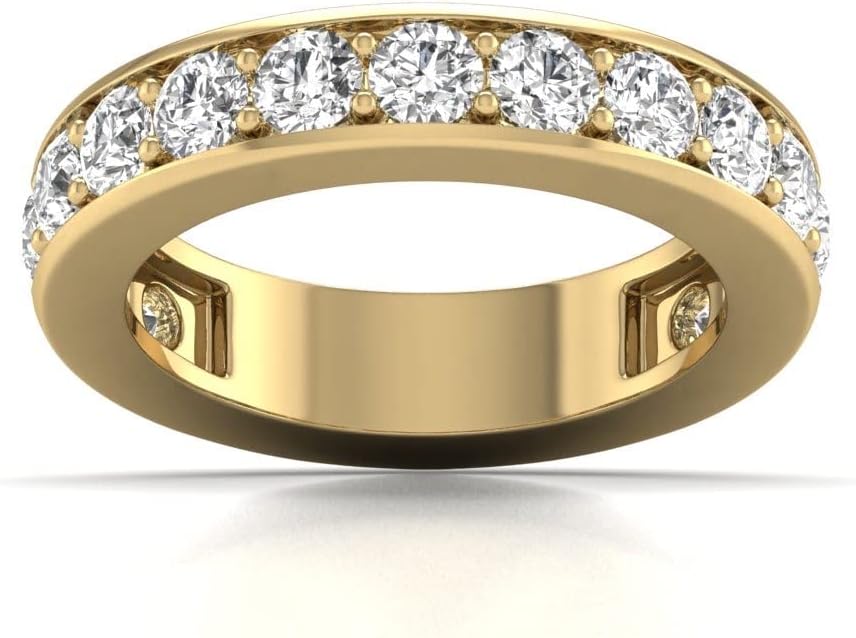 TimeLess Classics Women's 1/2-2 CTW Natural Diamond Eternity Band in 14K White and Yellow Gold - Band For Engagement, Wedding, Anniversary