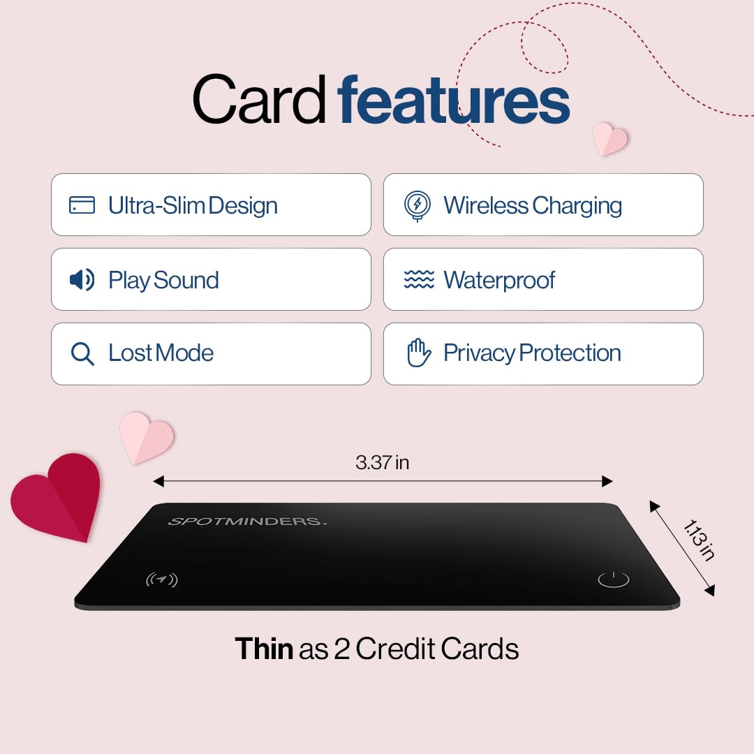 Wallet Tracker - Compatible with Apple Find My Tracking Card for Wallet - Airtag Card Black, GPS Wallets Rechargeable Waterproof 1.8mm iPhone Item Finder Smartcard for Luggage, Tags, Keys