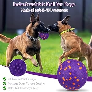 Dog balls indestructible dog ball dog balls for aggressive chewers tennis balls for dogs puppy toys interactive ball for dogs dog chew toys fetch ball for small medium large dogs 1pc   cucciolini doodles