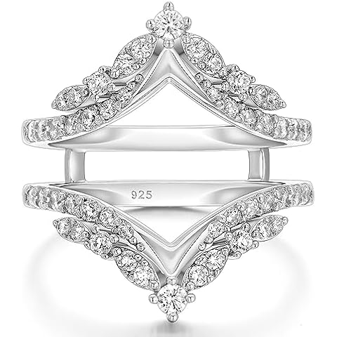 SHELOVES Vintage Ring Enhancer for Engagement Rings Curved Enhancer Guard Ring 925 Sterling Silver Sz 7 Cover