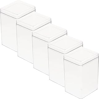 FOMIYES Bear Brick 5pcs Cube Plastics Box with Base Clear Specimen Box Showcase Dolls Display Box for Countertop Table Action Figures Rock Collectibles Bearbricks