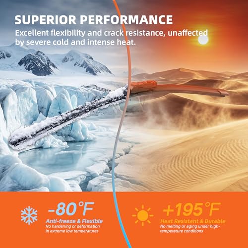 Image of Silicone Wiper Blades 26 inch + 16 inch Automotive Replacement Windshield Wiper Blades for Subaru CrossTrek 2024-2018 /Impreza 2023-2017 OEM Quality Wipers for Front Windshield(Set of 2)
