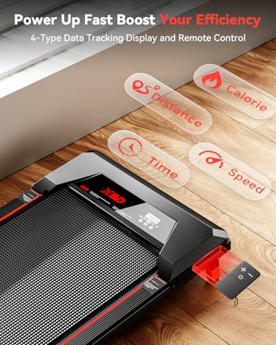 Image of Walking Pad with Incline,XBD Under Desk Treadmill for Home Small Office,2.5HP Low Noise Portable Treadmill with 330 Lbs Capacity,Remote Control and LED Display